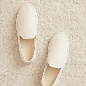 Jenni Kayne Canvas White Slip-On Shoes